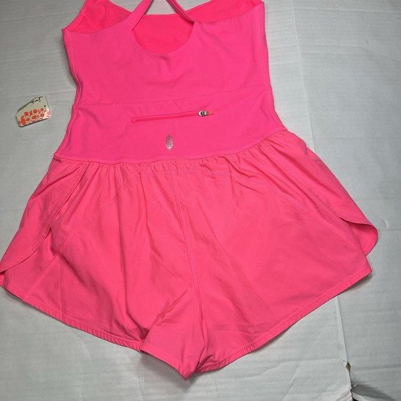 Free People FP Movement Righteous Runsie Women’s S Romper Pink Run Gym Sport - Picture 8 of 11